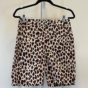 J Crew Giraffe  Print Shorts - Women Size 4 - Brown & Cream